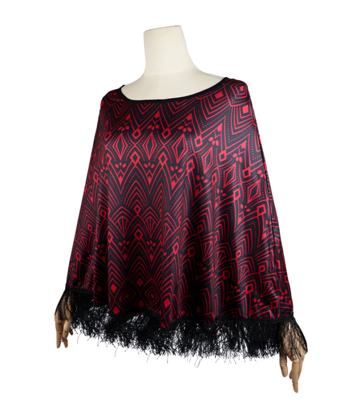 Unisex šal s geometrijskim warp-knitted uzorkom, poliester vlakno, zadržava toplinu, zima–proljeće–jesen