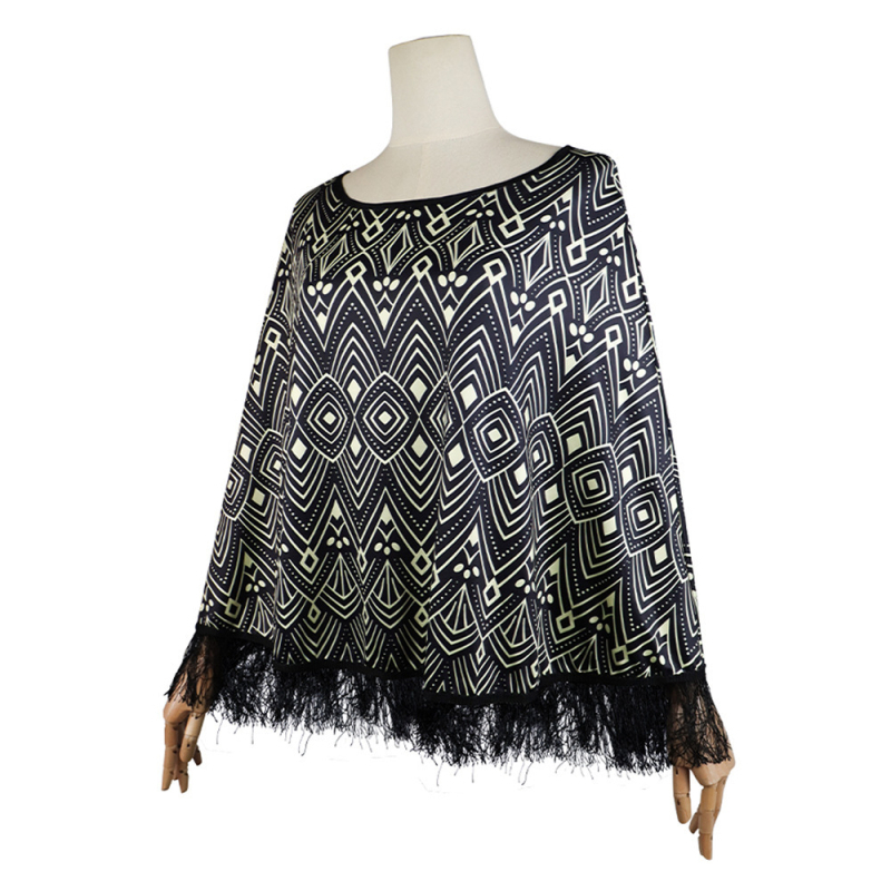 Unisex šal s geometrijskim warp-knitted uzorkom, poliester vlakno, zadržava toplinu, zima–proljeće–jesen
