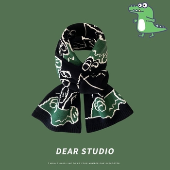 Дамски зимен шал, права тъкан, изкуствен кашмир, акрилно-вискозна смес, плетен жакард, марка Yabibi