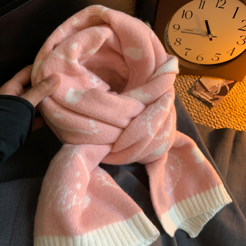 Двустранен плетен шал с котешки мотив — Steering полиестер, права плетка, плетене, запазва топлината