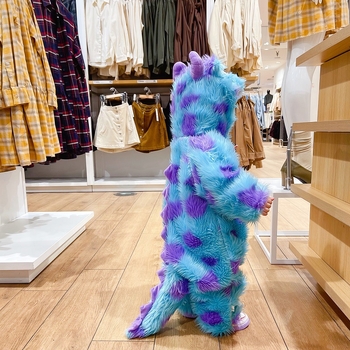 Dječji dinosaurus jumpsuit sa zipom, kapuljačom, dugim rukavima, 100% poliester, debeli toplinski sloj, za 1–3 godine