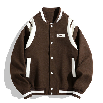 Baseball felső, karcsú szabás, környakú, dupla csatos zár, corduroy anyag nyúl szőrével, őszi 2024