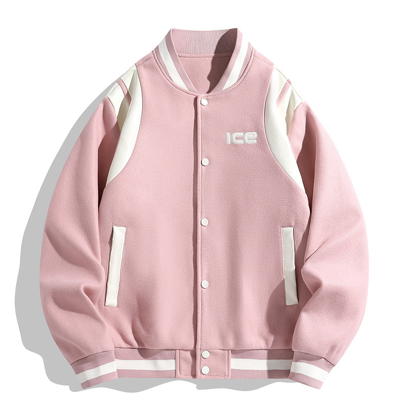 Baseball felső, karcsú szabás, környakú, dupla csatos zár, corduroy anyag nyúl szőrével, őszi 2024