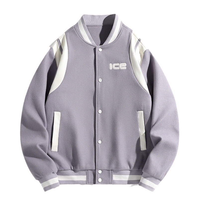 Baseball felső, karcsú szabás, környakú, dupla csatos zár, corduroy anyag nyúl szőrével, őszi 2024