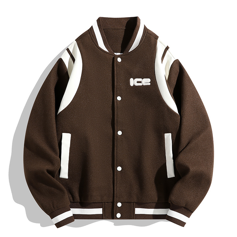 Baseball felső, karcsú szabás, környakú, dupla csatos zár, corduroy anyag nyúl szőrével, őszi 2024