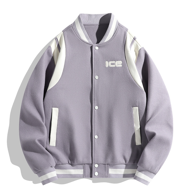 Baseball felső, karcsú szabás, környakú, dupla csatos zár, corduroy anyag nyúl szőrével, őszi 2024