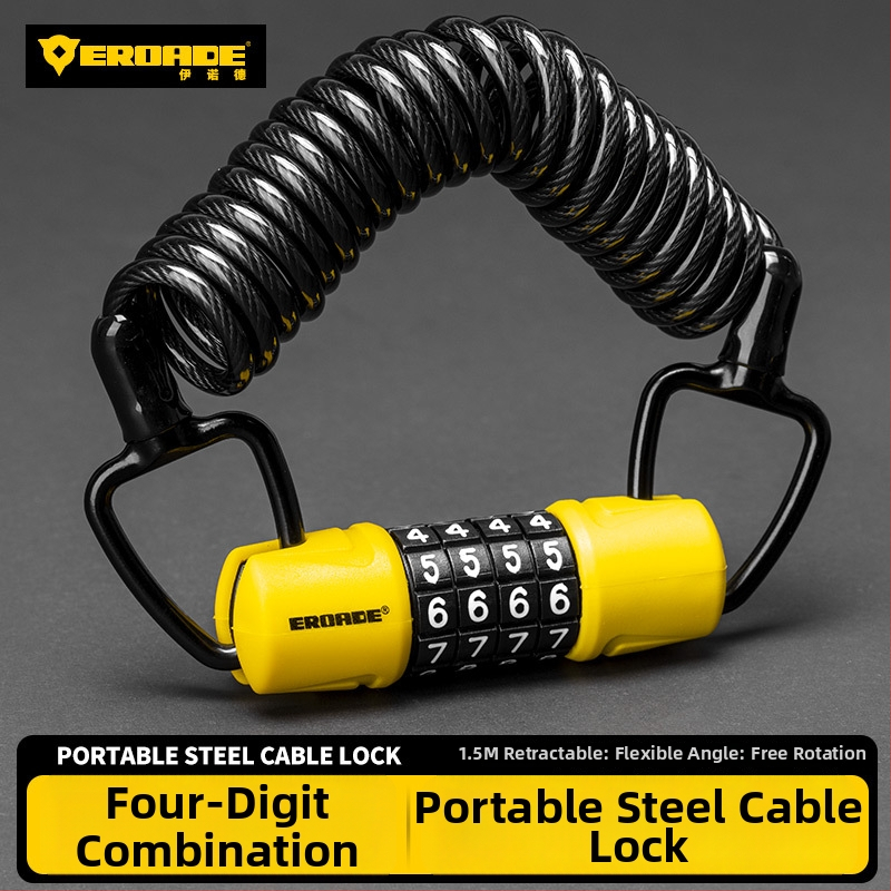 Κλειδαριά με κωδικό για κράνη, ποδήλατα βουνού, καρότσια και αποσκευές - μέταλλο, EROADE, unisex
