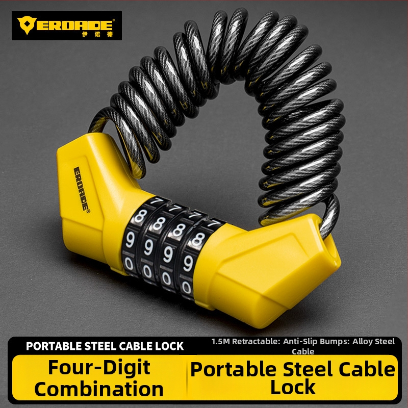 Κλειδαριά με κωδικό για κράνη, ποδήλατα βουνού, καρότσια και αποσκευές - μέταλλο, EROADE, unisex
