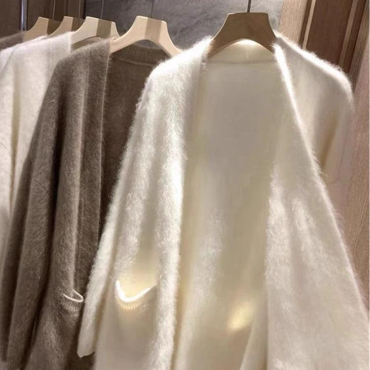 Kardigan od Ice Silk, V-izrez, rukavi princeze, normalna debljina