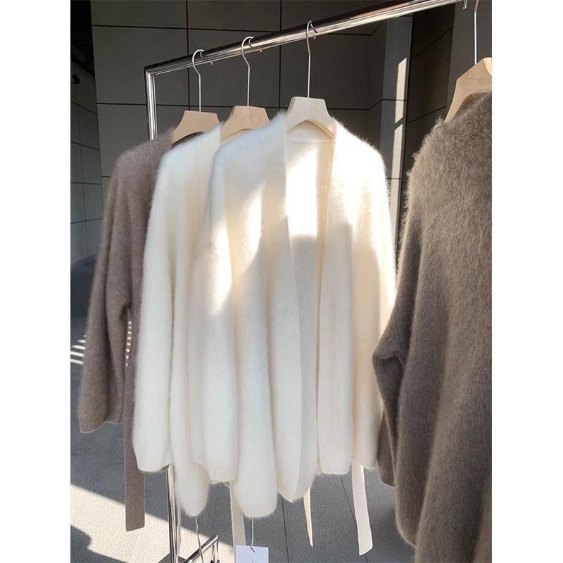 Kardigan od Ice Silk, V-izrez, rukavi princeze, normalna debljina