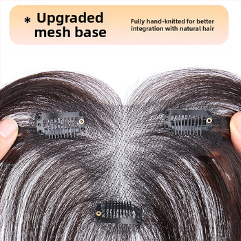 Perucă cu breton, țesută integral manual, păr real uman, model: 912 breton, poate fi vopsită