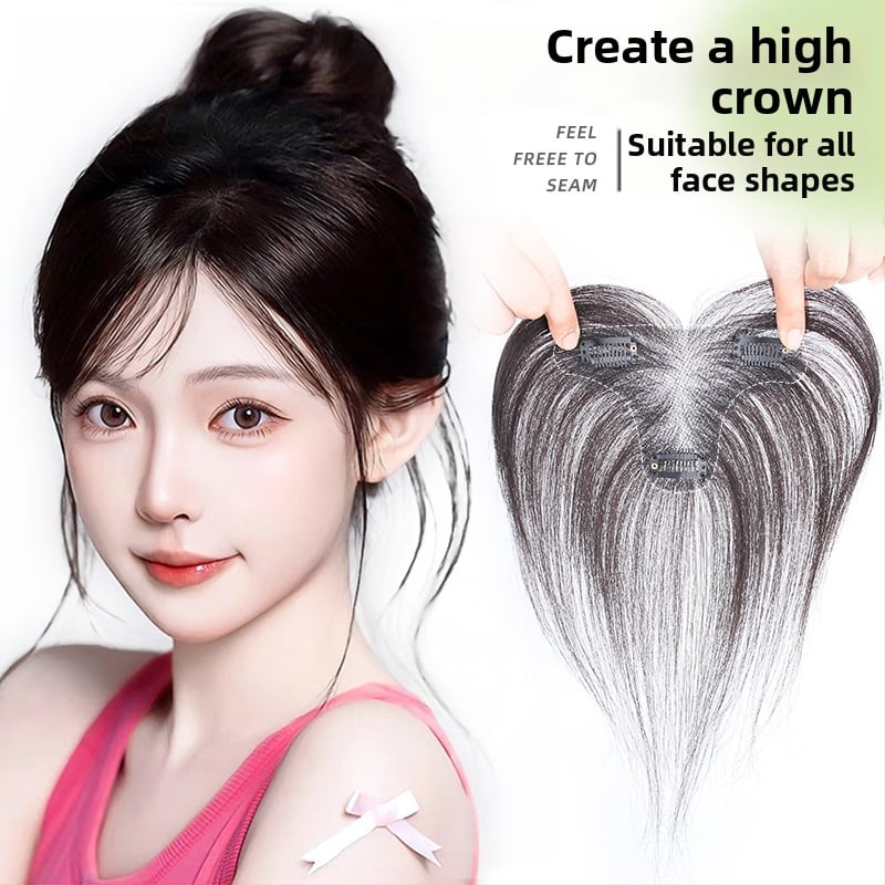 Perucă cu breton, țesută integral manual, păr real uman, model: 912 breton, poate fi vopsită