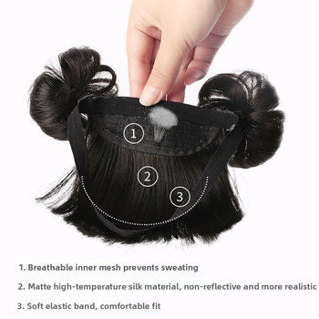 Perucă AL08 cu breton, material: sârmă rezistentă la temperaturi înalte, breton Qi, pentru femei