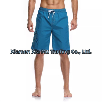 Șorturi de plajă pentru bărbați, material poliester tricotat, uscare rapidă, croială dreaptă, buzunare multiple