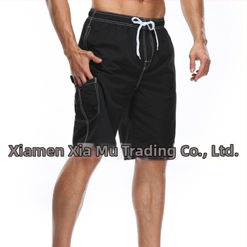 Șorturi de plajă pentru bărbați, material poliester tricotat, uscare rapidă, croială dreaptă, buzunare multiple