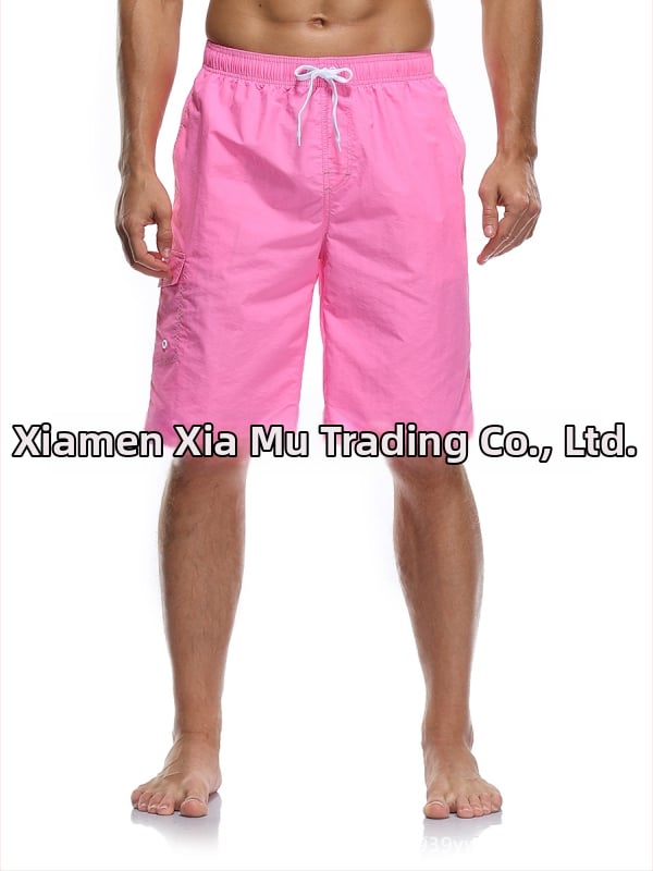 Șorturi de plajă pentru bărbați, material poliester tricotat, uscare rapidă, croială dreaptă, buzunare multiple