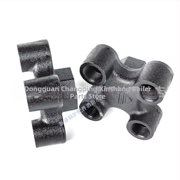 Rozdeľovač so štyrmi čeľusťami pre pomocné zariadenia vstrekovania — liatina, vnútorný závit, pracovná teplota 200°C, médium: voda alebo olej