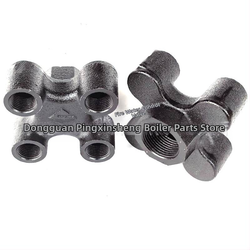 Rozdeľovač so štyrmi čeľusťami pre pomocné zariadenia vstrekovania — liatina, vnútorný závit, pracovná teplota 200°C, médium: voda alebo olej