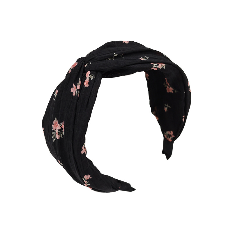 Fejpánt virágos keresztcsomóval, pasztorális stílusú, textil anyagból, kézzel készített, nőknek, ősz 2024