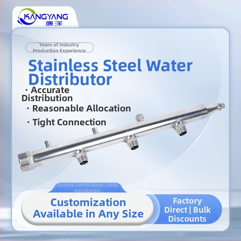 Na mieru vyrobený vodný rozdeľovač z nerezu pre podlahové vykurovanie, zváracie pripojenie, vetvy DN25–DN150, voda ako médium