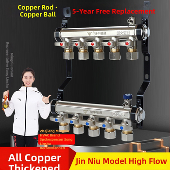 Taurus vodný rozdeľovač pre podlahové vykurovanie – meď, hlavný rúrovod DN25, vetva DN20, prevádzková teplota 0–60 °C, prevádzkové médium: voda