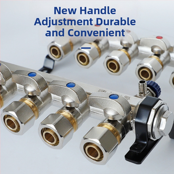 Taurus vodný rozdeľovač pre podlahové vykurovanie – meď, hlavný rúrovod DN25, vetva DN20, prevádzková teplota 0–60 °C, prevádzkové médium: voda