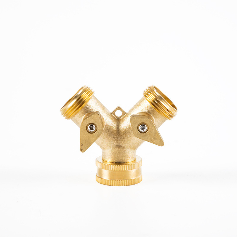 Y-typ vodný rozdeľovač z medi, jeden vstup a dva výstupy, závitové pripojenie, DN20, vetva 10 mm