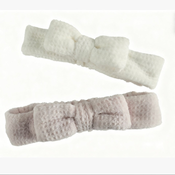 Arcmosó fejkendő masnival, plüss, rugalmas, kockás mintázat, japán/koreai stílus