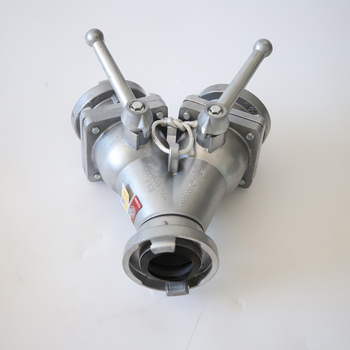 Distribuitor apă pentru stingerea incendiilor FII65/65X2 — repartitor cu patru căi, intrare cu două ieșiri sau intrare cu trei ieșiri, conexiune internă