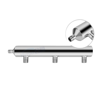 304 rozsdamentes acél vízgyűjtő, kerek modell, polírozott felület, főcső átmérője 15–50 mm és elágazó cső átmérője 15–50 mm, testreszabott feldolgozás