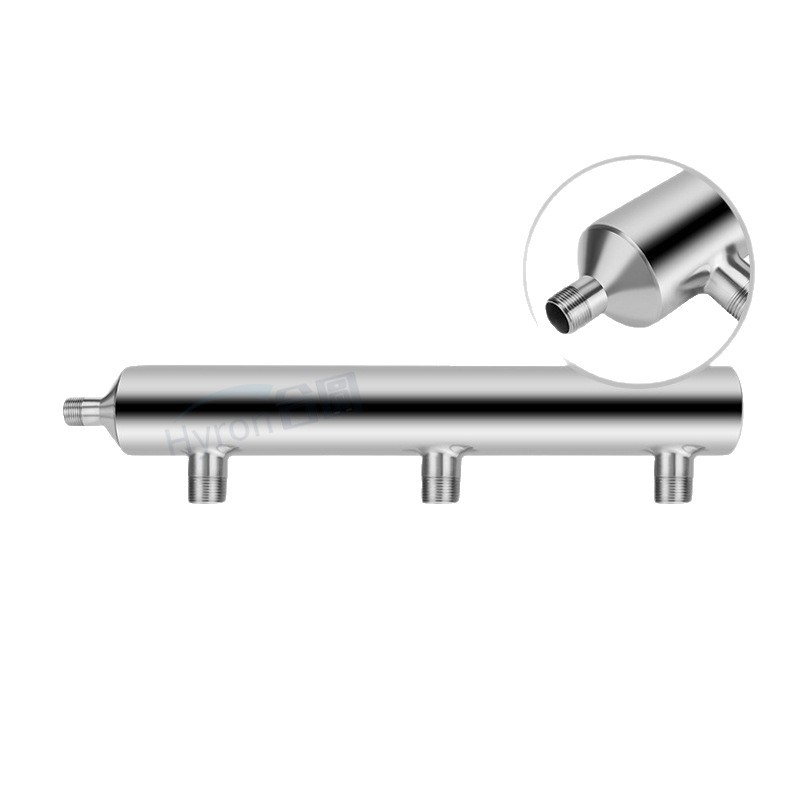 304 rozsdamentes acél vízgyűjtő, kerek modell, polírozott felület, főcső átmérője 15–50 mm és elágazó cső átmérője 15–50 mm, testreszabott feldolgozás