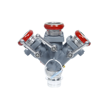 Противопожарен водоразпределител, с вътрешно закопчване, модел с два и три изхода, бързо свързване, антиутечка