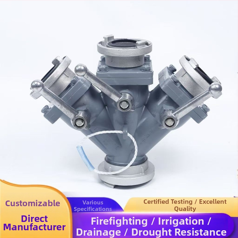 Противопожарен водоразпределител, с вътрешно закопчване, модел с два и три изхода, бързо свързване, антиутечка