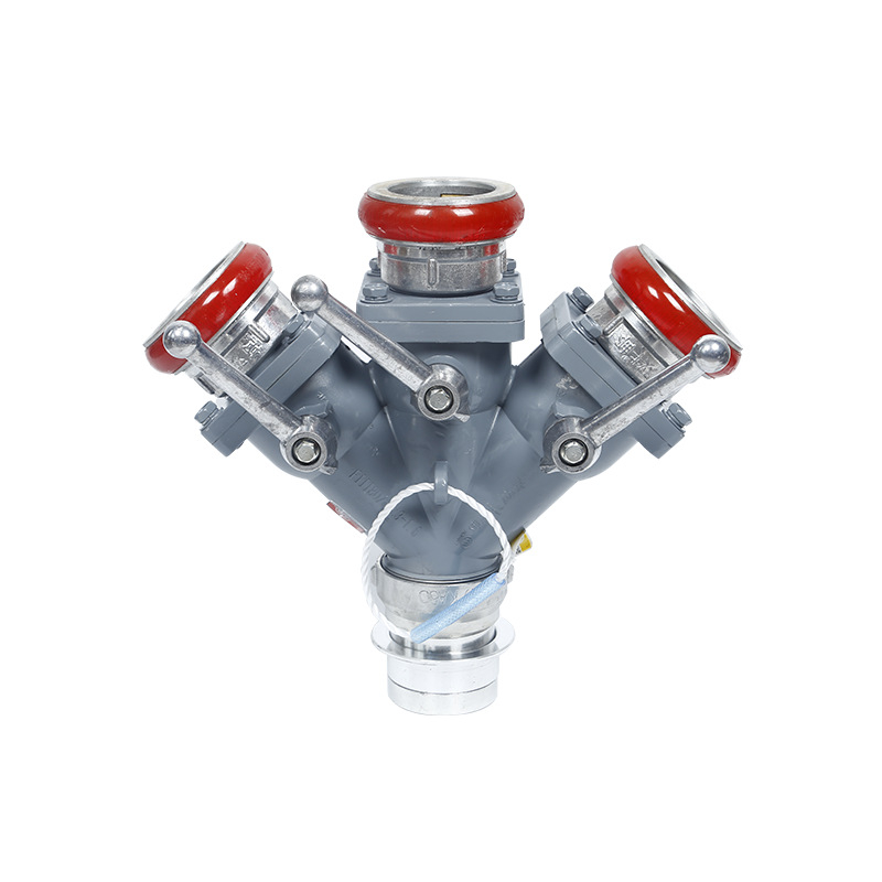 Противопожарен водоразпределител, с вътрешно закопчване, модел с два и три изхода, бързо свързване, антиутечка