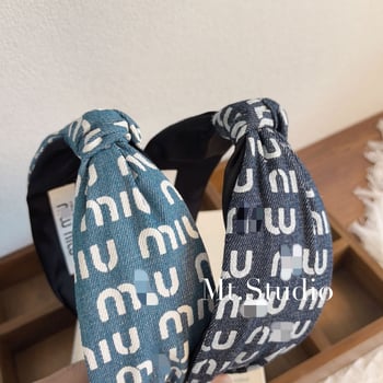 Ženska traka za glavu od denim tkanine, ručna izrada, francuski retro stil, za žene, ljetna kolekcija 2024
