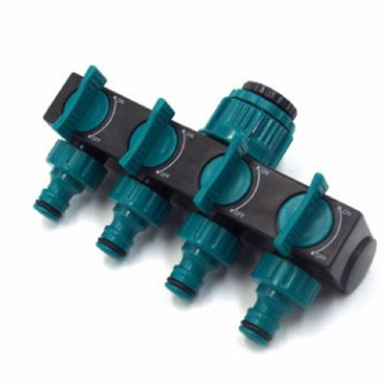 Κήπος διανομέας σωλήνα ύδατος – τετραπόλιος διανομέας για άρδευση, ABS, 0,26 kg, πίεση νερού 8 kg, διαιρεί μια βρύση σε τέσσερις εξόδους
