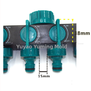 Κήπος διανομέας σωλήνα ύδατος – τετραπόλιος διανομέας για άρδευση, ABS, 0,26 kg, πίεση νερού 8 kg, διαιρεί μια βρύση σε τέσσερις εξόδους