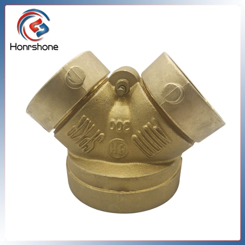 Месингов пожарен воден разпределител HS00063, воден сепаратор, дясноъгълна връзка, индустриална класификация 3C, за вода