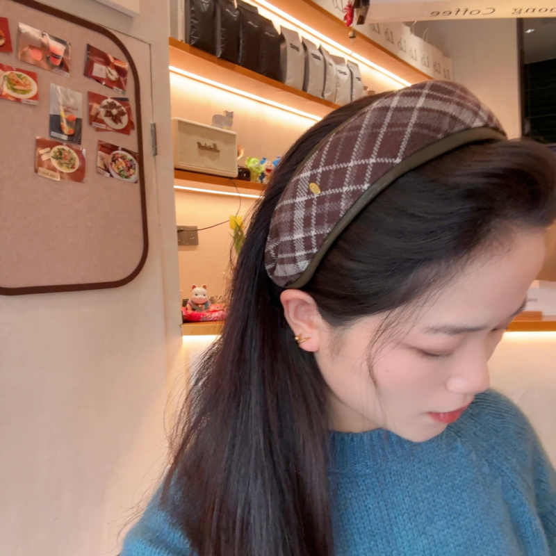 Széles hajpánt karok mintázattal, INS-stílus, kézzel készült, kevert anyagok, személyre szabott trend, nőknek