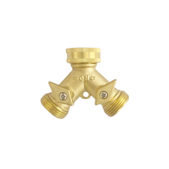 Ορείχαλκινος διανομέας για κήπο με σωλήνα ποτίσματος, Υ-τύπου διανομέας νερού, σύνδεσμος από ένα σε δύο