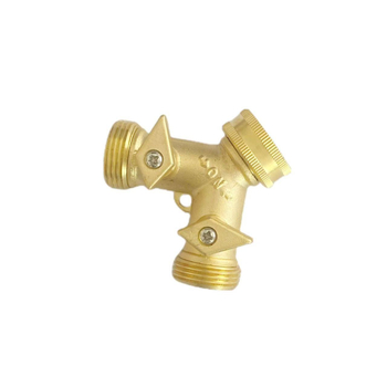 Ορείχαλκινος διανομέας για κήπο με σωλήνα ποτίσματος, Υ-τύπου διανομέας νερού, σύνδεσμος από ένα σε δύο