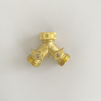 Ορείχαλκινος διανομέας για κήπο με σωλήνα ποτίσματος, Υ-τύπου διανομέας νερού, σύνδεσμος από ένα σε δύο