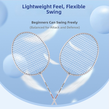 Μπατμίντον ρακέτα από κράμα με μεγάλο κεφάλι, διπλή συσκευασία, βάρος 95-100 g, λαβή G4, πλευρικό χτύπημα, ανθεκτική για αρχάριους
