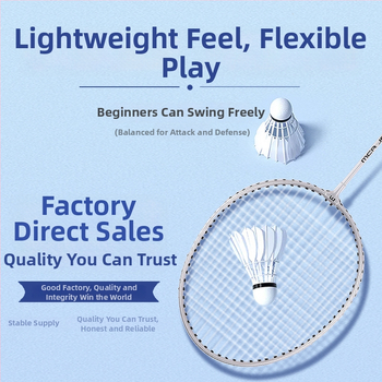 Μπατμίντον ρακέτα από κράμα με μεγάλο κεφάλι, διπλή συσκευασία, βάρος 95-100 g, λαβή G4, πλευρικό χτύπημα, ανθεκτική για αρχάριους