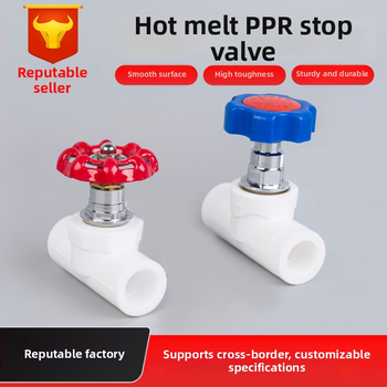 Meďový uzatvací ventil pre vodovodný systém, hrubšie prevedenie, štýl PPR, pripojenie horúcej a studenej vody