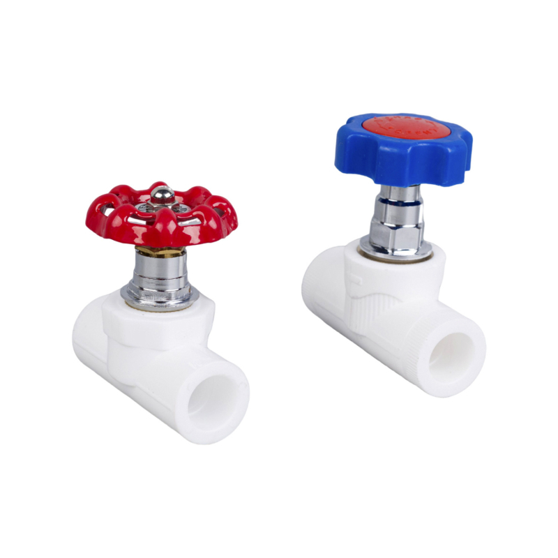 Meďový uzatvací ventil pre vodovodný systém, hrubšie prevedenie, štýl PPR, pripojenie horúcej a studenej vody