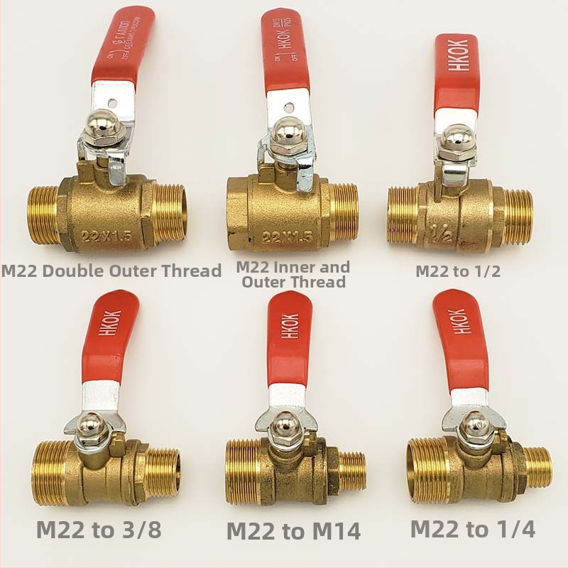 Zemědělský guľový ventil s vypínačom, závity M22/M14, Haikuo HKOK