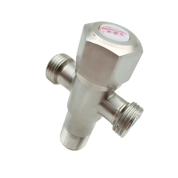 Valvă triunghiulară din oțel inoxidabil pentru toaletă, dublă ieșire, model K-158, diametru interior 20 mm, presiune de lucru 0,9 MPa, miez de valve din cupru