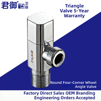 Mosadzny štvorcový a trojuholníkový uzatvárací ventil, zabudovaný do steny, prevádzkový tlak 0,8–1,2 MPa, Ø15 mm, model JY-63102