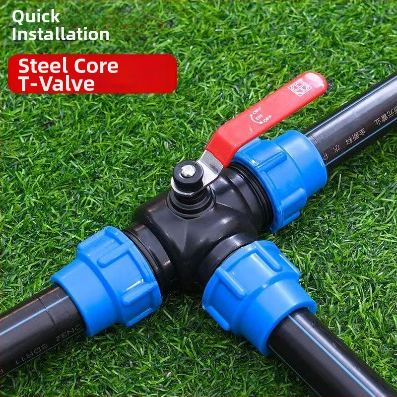 Vodovodný spoj s ventilom T-kusom, PP materiál, prispôsobené plastové jadro